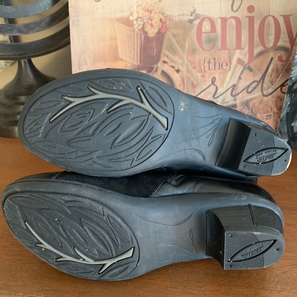 Earth Black Leather Patchwork Ankle Boots 6b - image 4